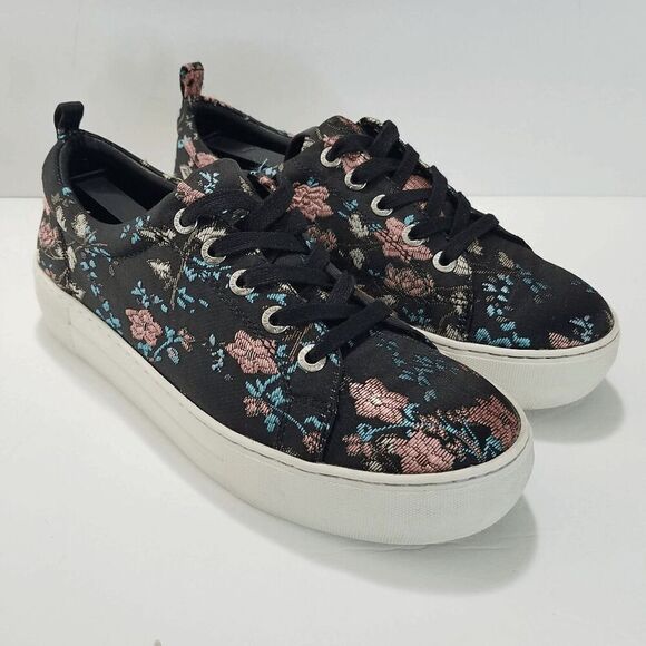 J/SLIDES NYC Black Assure Floral Sneakers by J Slides Size 7 - Picture 1 of 10